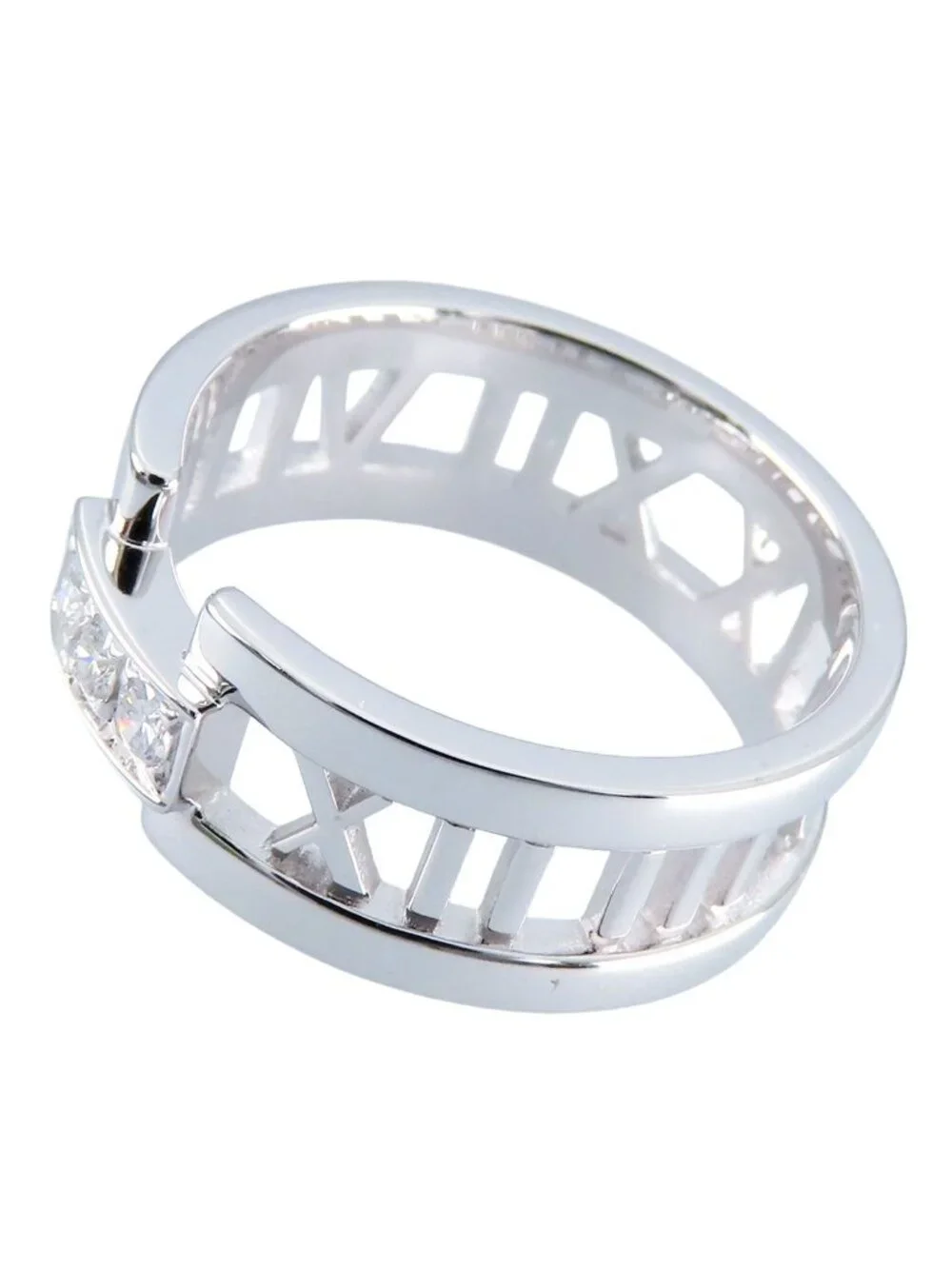 Tiffany & Co Open Atlas Ring White Gold 18K Diamond Ring